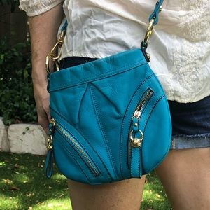 Turquoise leather purse